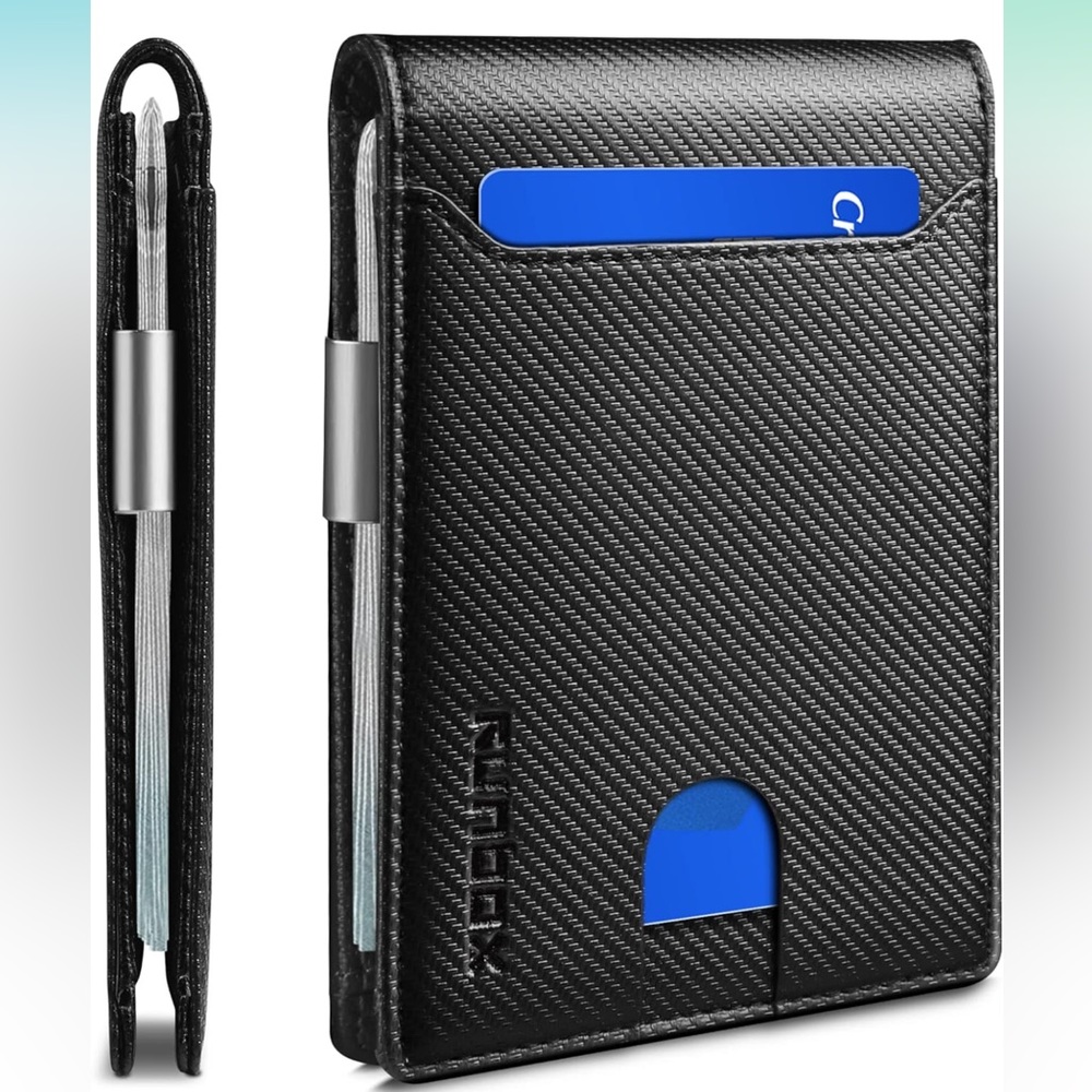 New | RUNBOX Slim Bifold Wallet with Money Clip